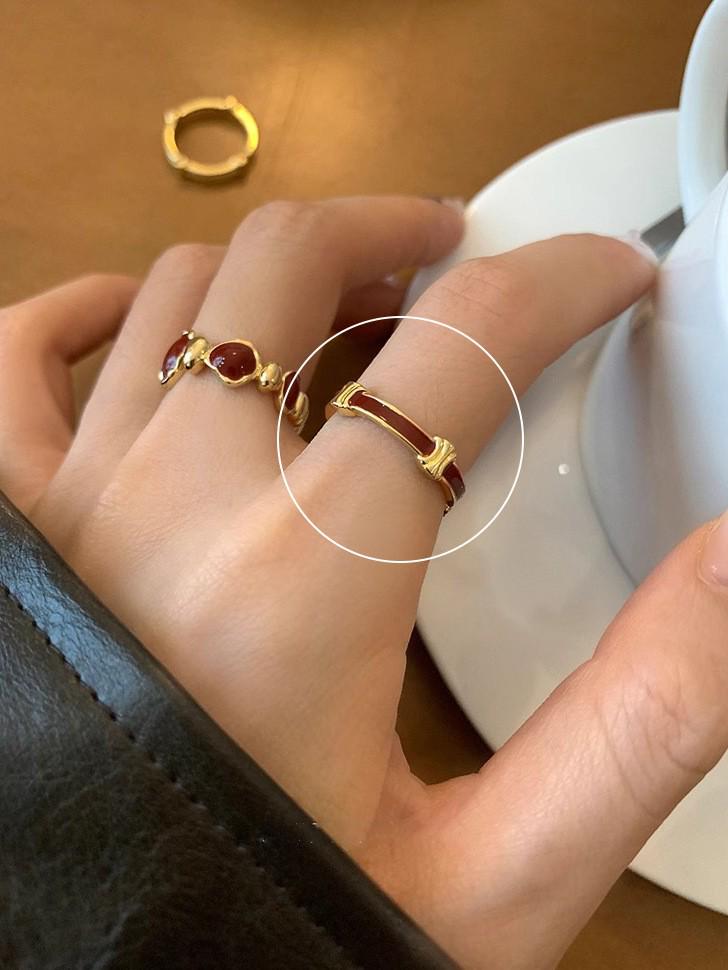 Кольцо Ankola Red Drop Oil Open Ring: Женская коллекция осень/зима: модная, универсальная и изысканная