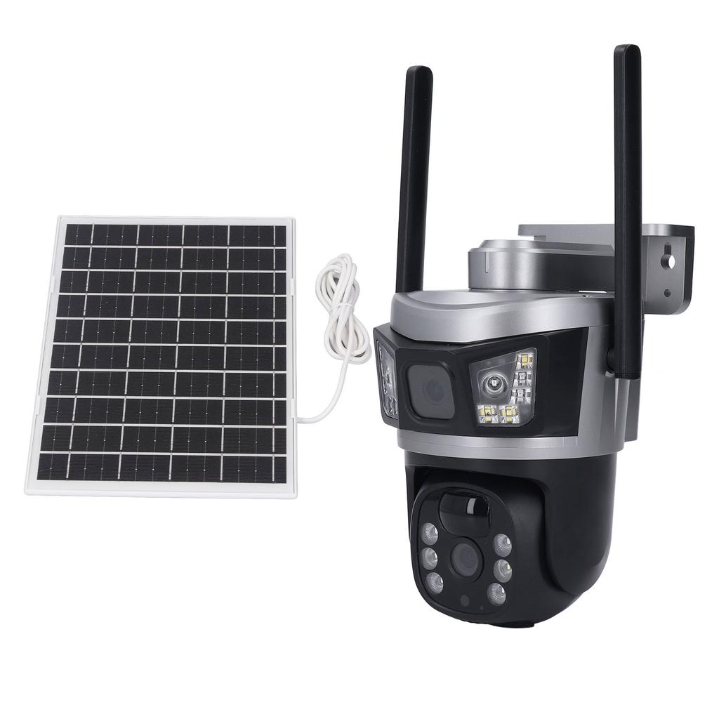 Wireless Outdoor Security Camera with 7.5W Solar Panel 4MP PTZ 360 Deg View Support 4G Motion