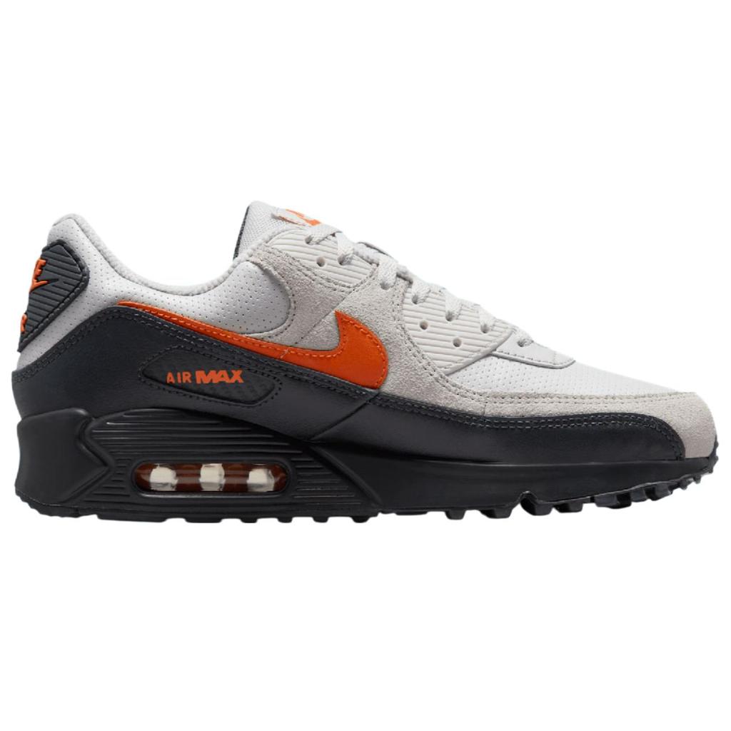 Nike Air Max 90 Устойчивые к истиранию Устойчивые к истиранию Низкие Повседневные Беговые Кроссовки Унисекс Серый Черный Оранжевый IF0670-003