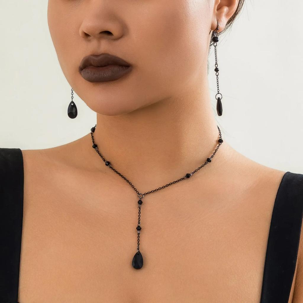 Blood Drops Stainless Steel Necklaces Neck Jewelry Simulation Necklace Women Aesthetic Metal Woman Trend 2024 Tassel Women's the