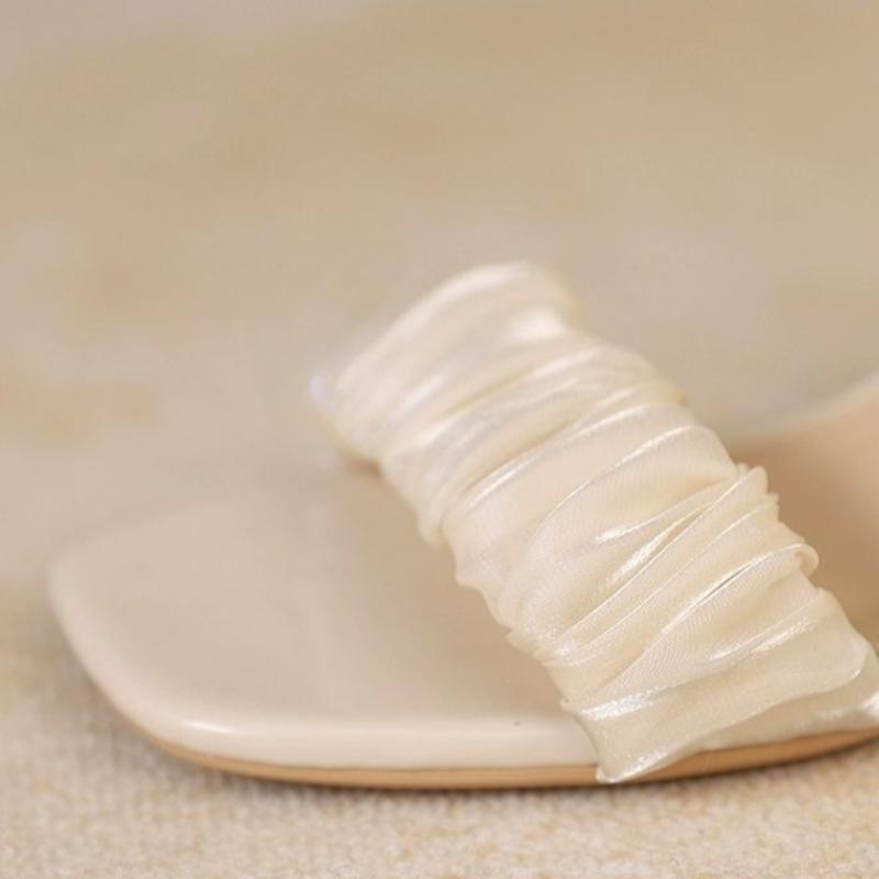 WTEMPO Брендовые летние универсальные женские босоножки A Word с бантом Mesh Fairy Thick со средним каблуком и юбкой на высоком каблуке