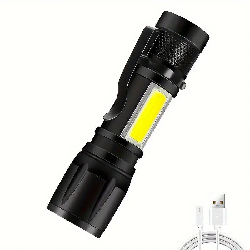 Portable LED Rechargeable USB Torch Mini Flashlight High Power Outdoor Waterproof Zoom Lantern For Camping Emergency Lighting