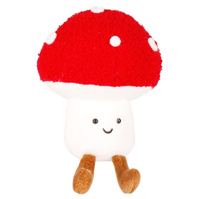 Christmas Mushroom Wreath Ornament Cute Xmas Plush Doll Hanging Decoration Holiday Gift Red