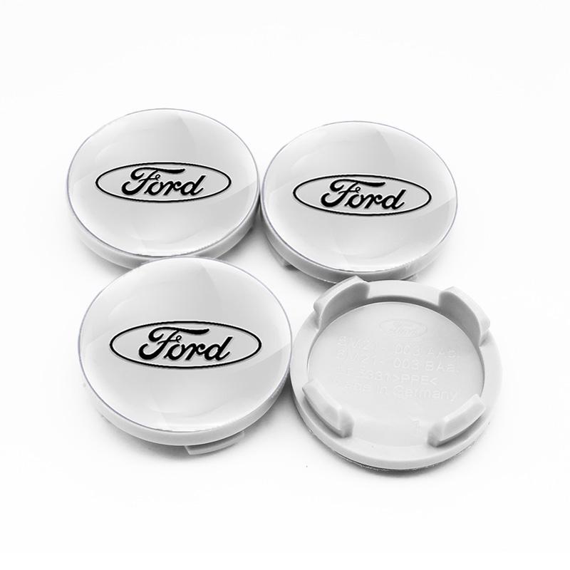 AJI1 4Pc 54MM Wheel Centre Caps Set Hub Centre Rim Cover Badge Blue Center Wheel Cap Kit Fit For Ford ST Most Models Auto Accessories