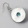 1 Pair Women Hook Round Style Shape Retro Bohemian Earrings Faux Turquoise Stainless