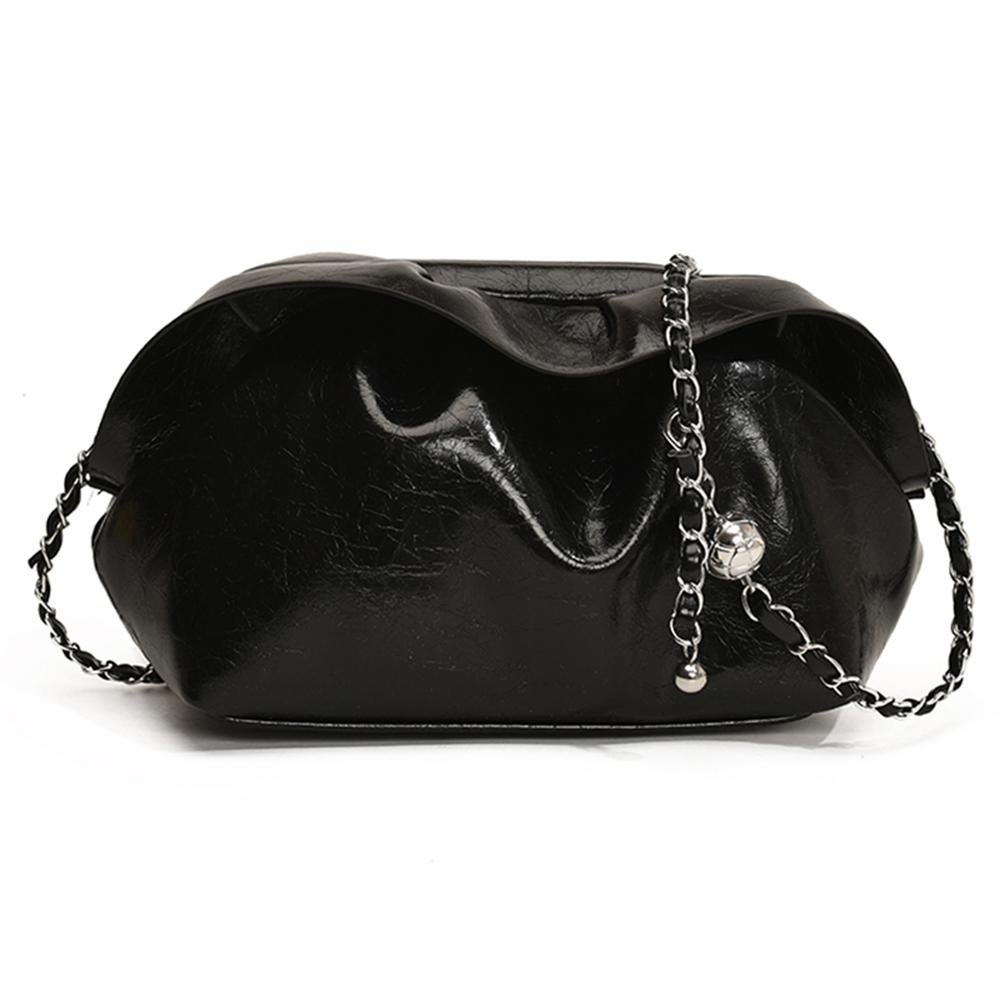 Женская сумка через плечо, плиссированная сумка из искусственной кожи, сумка-хобо с зажимом для путешествий и поездок на работу