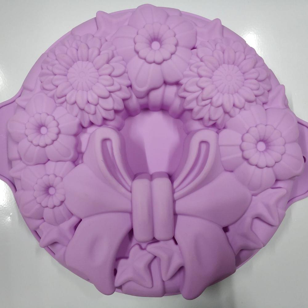 Силиконовая форма для выпечки торта в форме большого цветка с одним бантом, форма для выпечки с Днем Рождения, Рождеством
