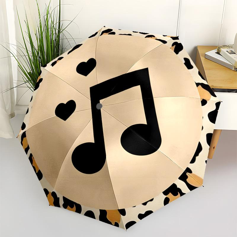 Music Notes Piano Keys Compact Travel Automatic Umbrella Compact & Durable 8-Rib Design Compact Design Durable Everyday Carry Umbrella Elegant Umbrell
