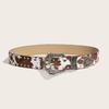 Punk Style Leopard Print Belt Gothic Y2k Waist Belt Retro Rivet Waist Belt  Spicy Girls
