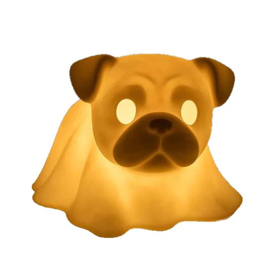 Halloween Ghost Dog Night Lamp Glowing Dachshund Pug French Bulldog Resin Statue Figurine Holiday Party Home Office Decorative Lamp Dog Lovers Gift