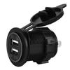 Waterproof Dual USB Charger Socket Power Outlet 3.1A With LED Indicator for Car Boat Mobile