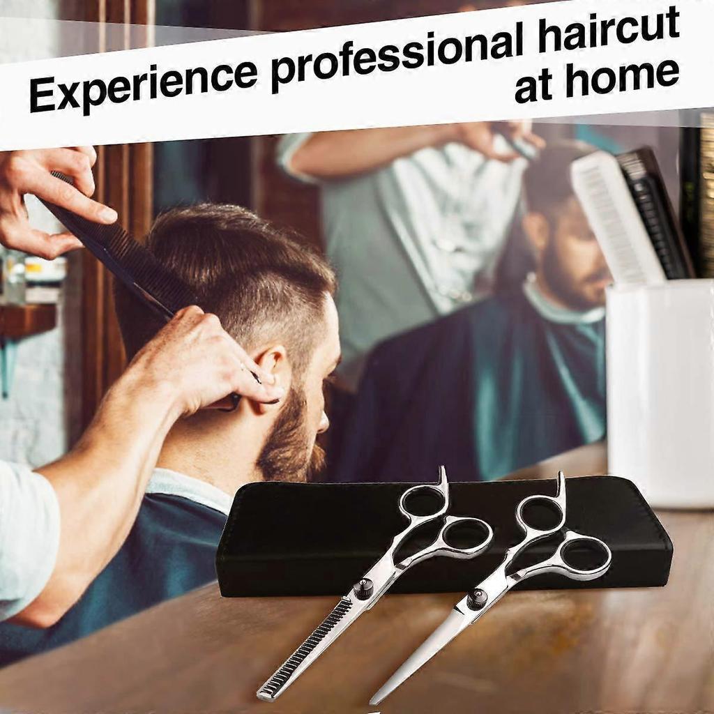 Professional Hair Cutting Scissors Kit 9pcs with Comb Clips Cape for Men Women Children
