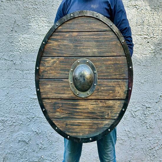 Деревянный щит викинга, средневековый щит для ролевых игр в жанре LARP, лучший подарок на Хэллоуин