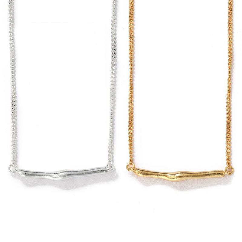 Fashion Minimalist Japanese TEN Design Bar Pendant Necklace Womens Clavicle Chain Stacking