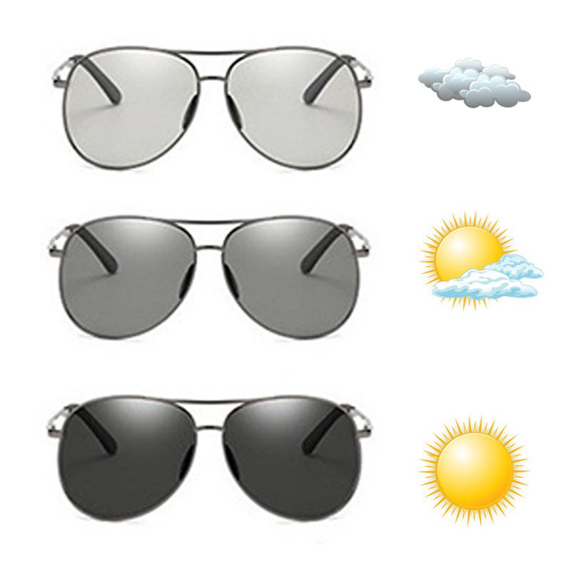 Classic Polarized Uv400 Photochromic Sunglasses Men Women Luxury Pilot Sun Glasses Vintage Unisex Driving Riding Goggle Shades