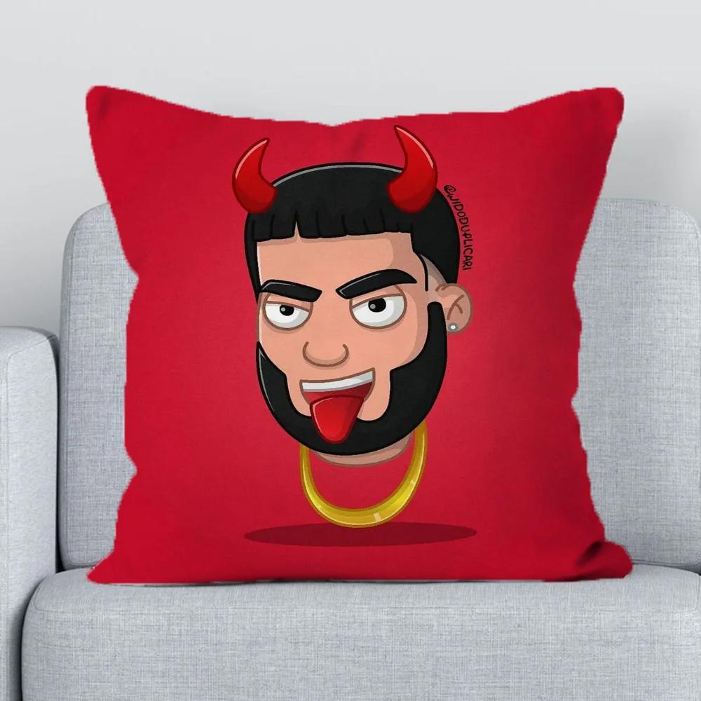 Декоративная наволочка для подушки 45x45 A-Anuel Aa Осеннее украшение Шезлонги Диванная подушка Двусторонняя печать Короткий плюш
