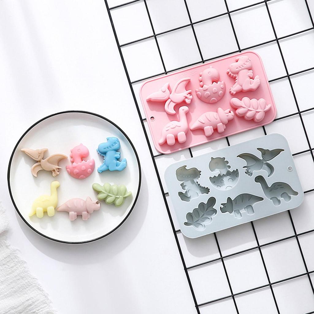 19.5x11.8cm Silicone Dinosaur Cake Mold, DIY Chocolate Jelly Candy Baking Tool, Cute 3D Dino Mold for Party Birthday Home Baking