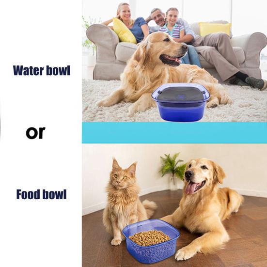 Pet Water Bowl No Spill 2L Spill Proof Clear Dog Water Bowl Anti Splash No Mess Cat Water Dispenser for Sloppy Messy Drinkers