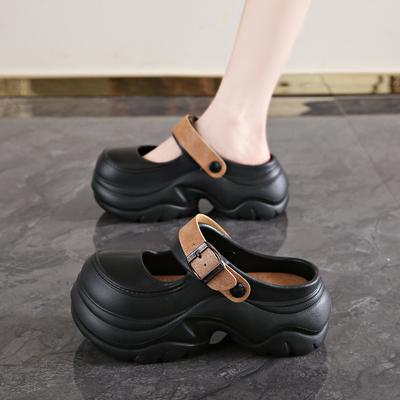 Модные повседневные шлепанцы из ЭВА, женские балетки, дизайнерские туфли на платформе, модные летние пляжные сандалии для девочек, женская обувь на толстой подошве для дома