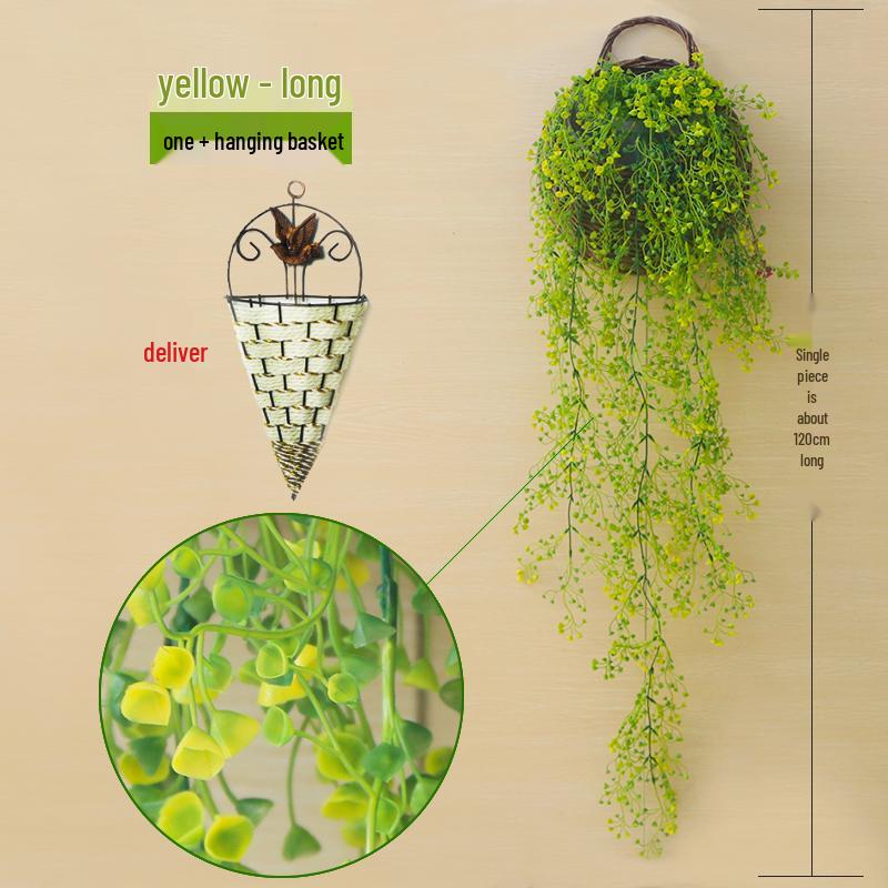 Golden Bell Willow Artificial Trailing Flower Vine for Indoor Wall Decoration