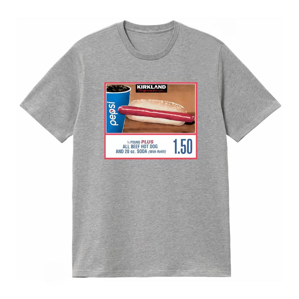 Costco Hotdog T Shirt Meme with Pound Plus All Beef Hot Dog and Oz Soda Design Streetwear Unisex Women Summer T Shirt