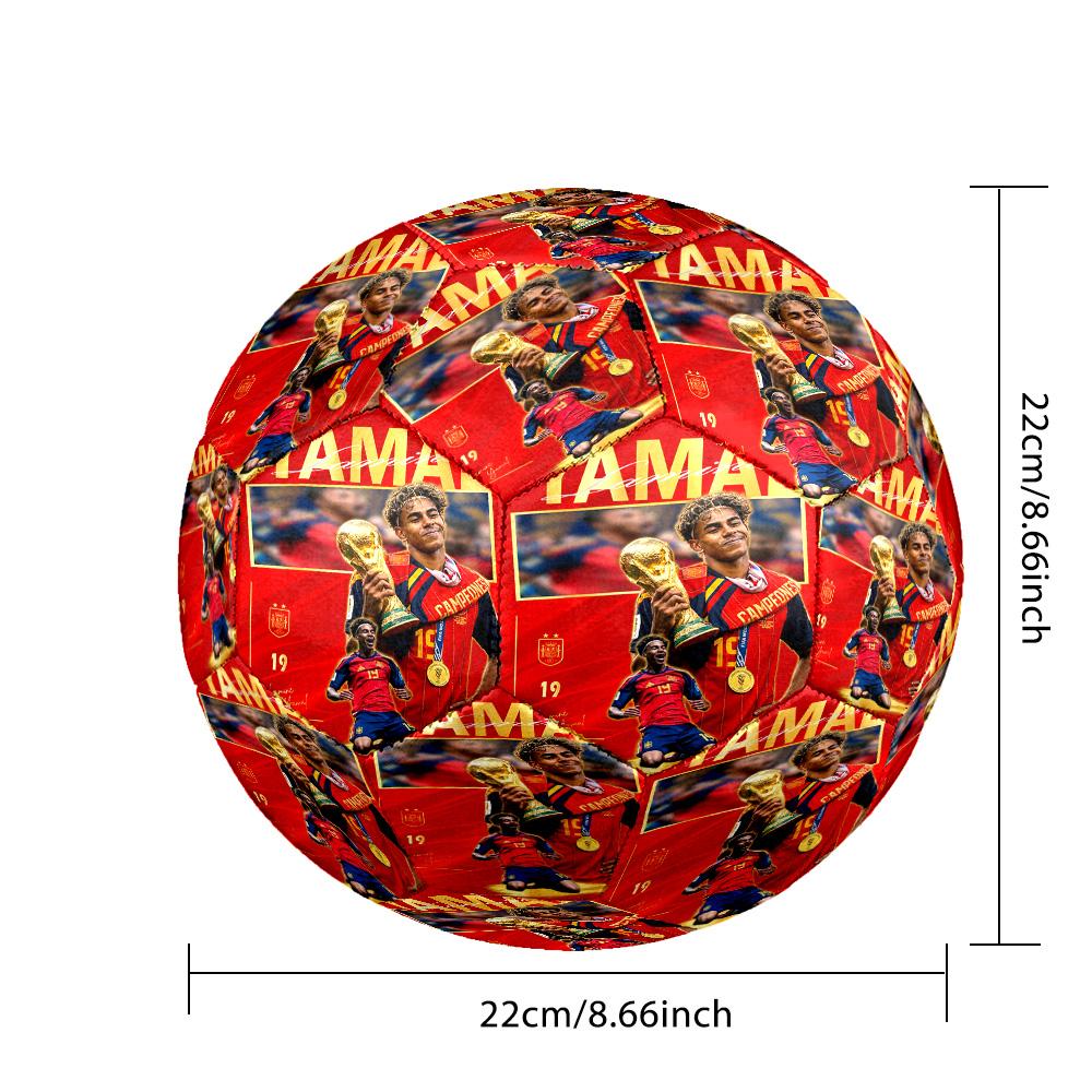 Lamine Yamal 19 Spain's Soccer Star Size 5 Soccer Football Machine-Stitched Indoor/Outdoor Universal Football Surprise Collection Gift