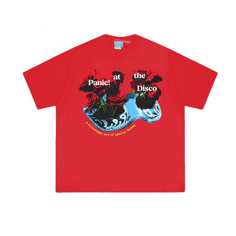 ROSE MASK TEE Hip Hop Panic! At The Disco Same As Website T-shirt Summer 100% Cotton T Shirt