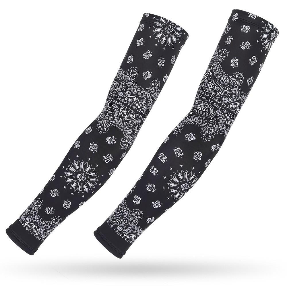 1 Pair Paisley Print Arm Sleeves Elastic Arm Guards Sun Protection Sleeves Fishing