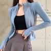 Spring Summer Slim Fit Crop Women Korean Wild Sports Fitness Long Sleeve Coat Women Y2K Streetwear Zipper Up T Shirt