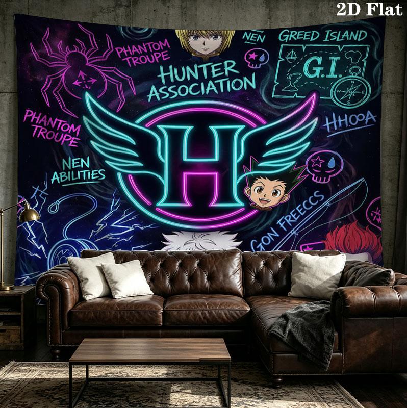 Настенный гобелен Hunter X Hunter Эстетичный настенный подвесной тканевый плед Декоративные гобелены для спальни гостиной Домашний декор