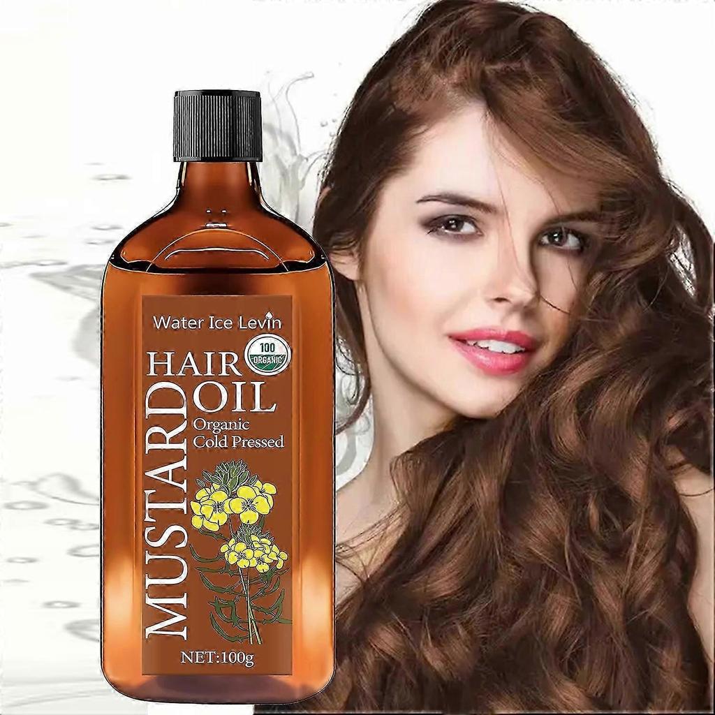 Mustard Hair Oil, Organic Cold Pressed Mustard Oil for Hair Growth, Eliminates Split Ends, Prevent Hair Loss, Restores Dry Damaged Hair fiuling