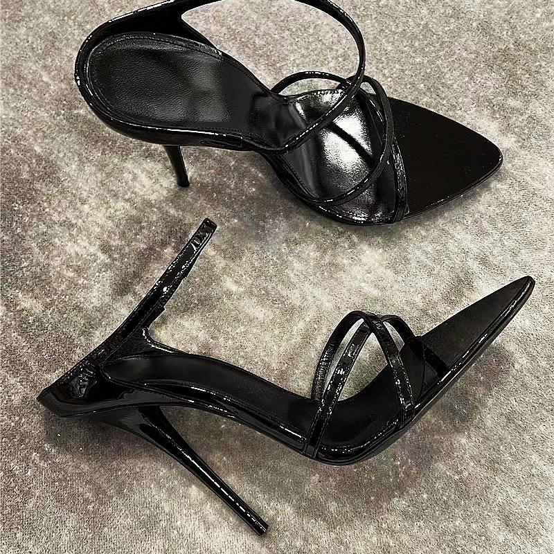 Модный Роскошный Дизайн Сексуальные Остроносые Красные Туфли на Высоком Каблуке Женские 2025 Новые Босоножки Стилетто Носить Изысканные Тапочки