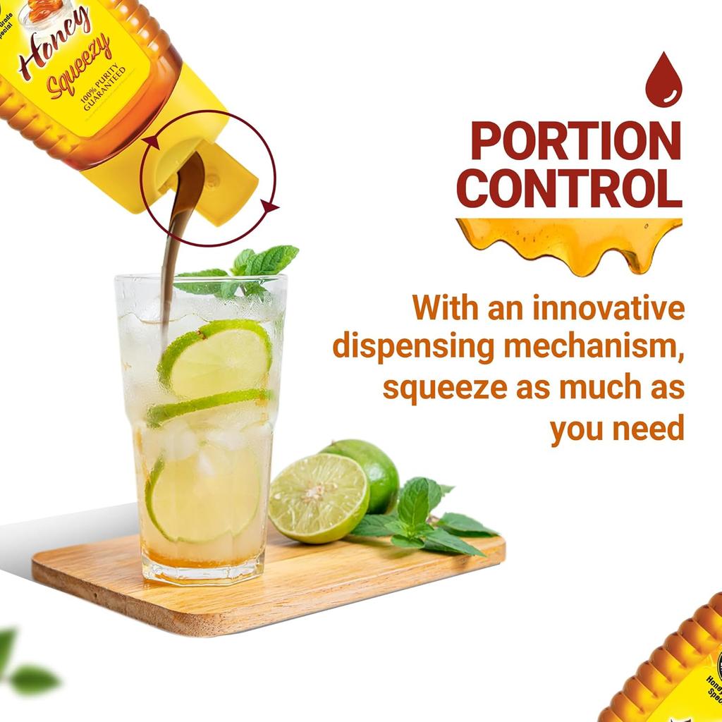 Dabur 2 X Honey Squeezy 400gm – 100% Pure Natural Honey, Immunity Booster, Fitness & Health, Antioxidant-Rich