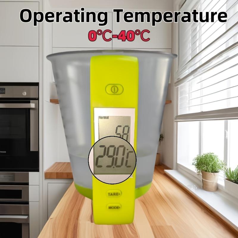600ml Smart Measuring Cup with Thermometer , 6 in 1 Unit Conversion , Food Grade ABS Detachable Design , Real Time Monitoring from 0 to 40°C