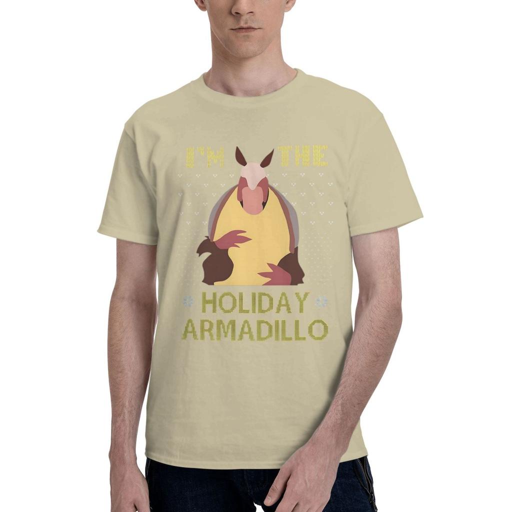 Holiday Armadillo 100 Cotton Casual Breathable Confortable Cute Mens TShirts T Shirt Men