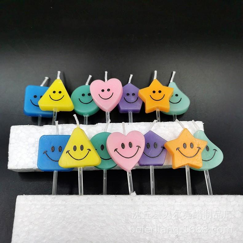 Персонализированная свеча-украшение на день рождения «Улыбка» Атмосфера Детская Творческая Свеча на день рождения с узором «Улыбающееся лицо»