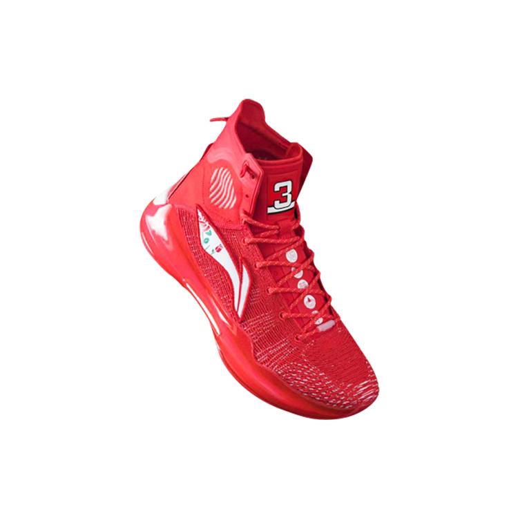 Li Ning YuShuai 13 Нескользящие Износостойкие Высокие Баскетбольные Кроссовки Мужские Красные ABAP065-2