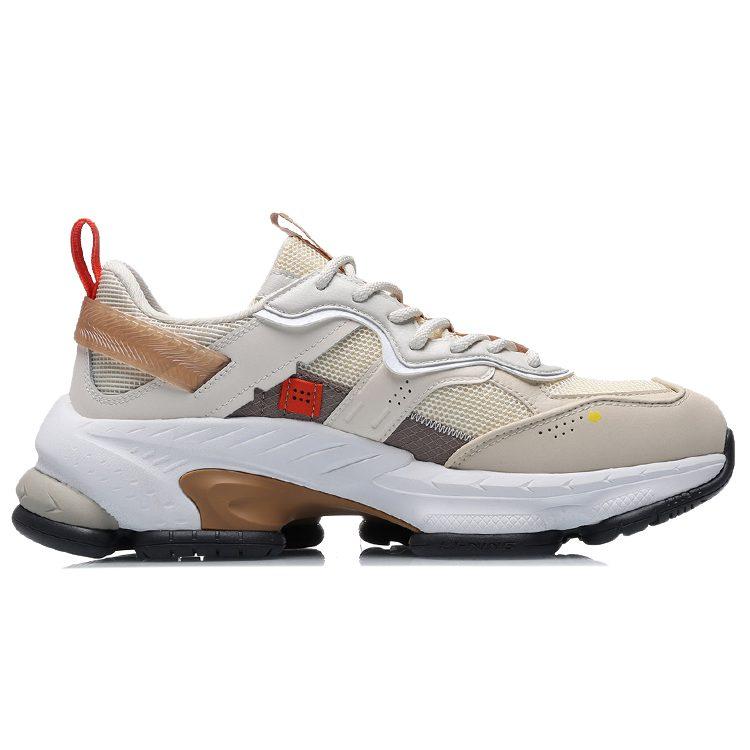 Li Ning CF Tracing Повседневная обувь Мужская Низкая Яичный ликер Серый AGLR109-3