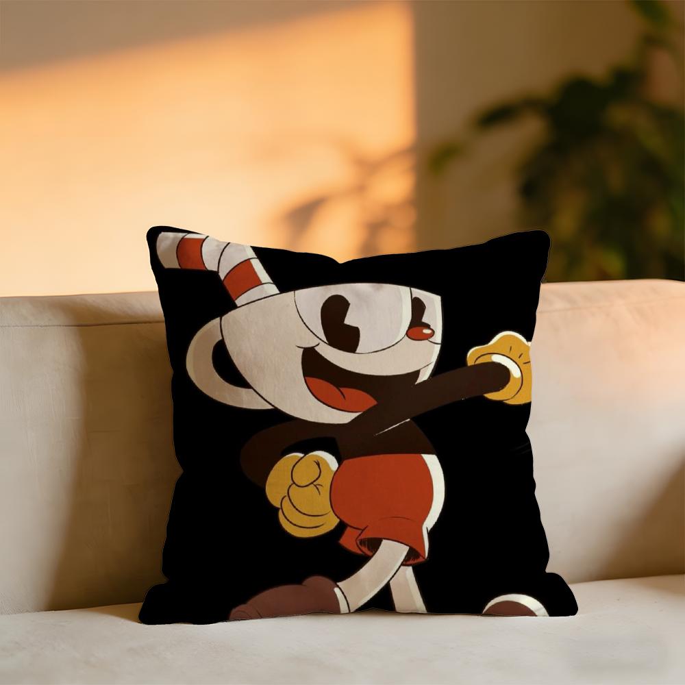 Наволочка для подушки Cuphead Уютная бархатная декоративная подушка Мягкая теплая подушка для дивана кровати