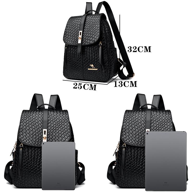 Роскошные женские кожаные рюкзаки для девочек Sac A Dos Повседневный Daypack Черный Винтажный рюкзак Школьные сумки для девочек Mochila Rucksack Качество
