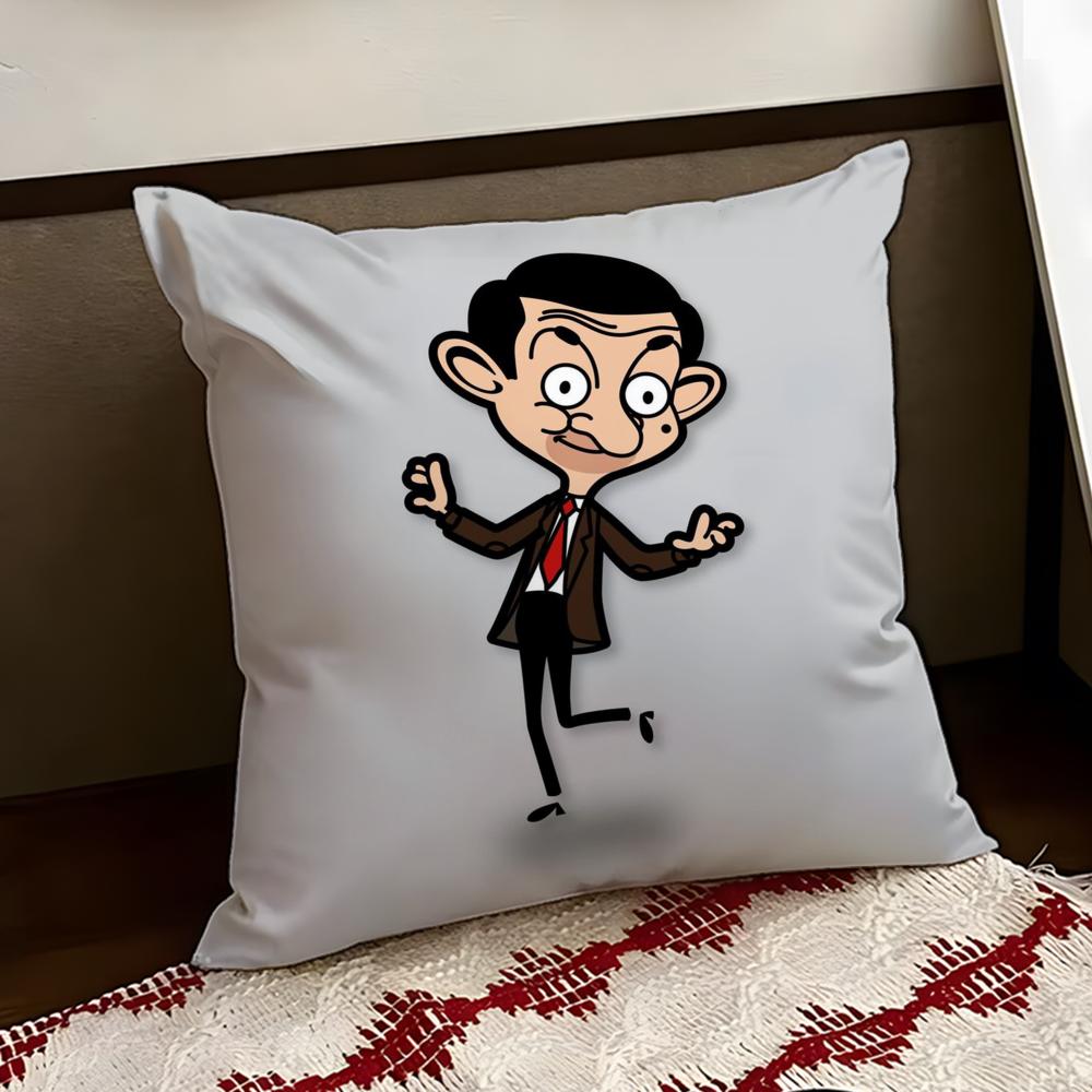Mr BBean Cartoon Cushion Cover Reversible Soft Durable Pillow Cover Home Car MultiScene Use for Daily Comfort