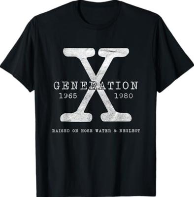 Мужская Женская Genx Выросшие на Шланге Воде и Пренебрежении Юмористическая Футболка