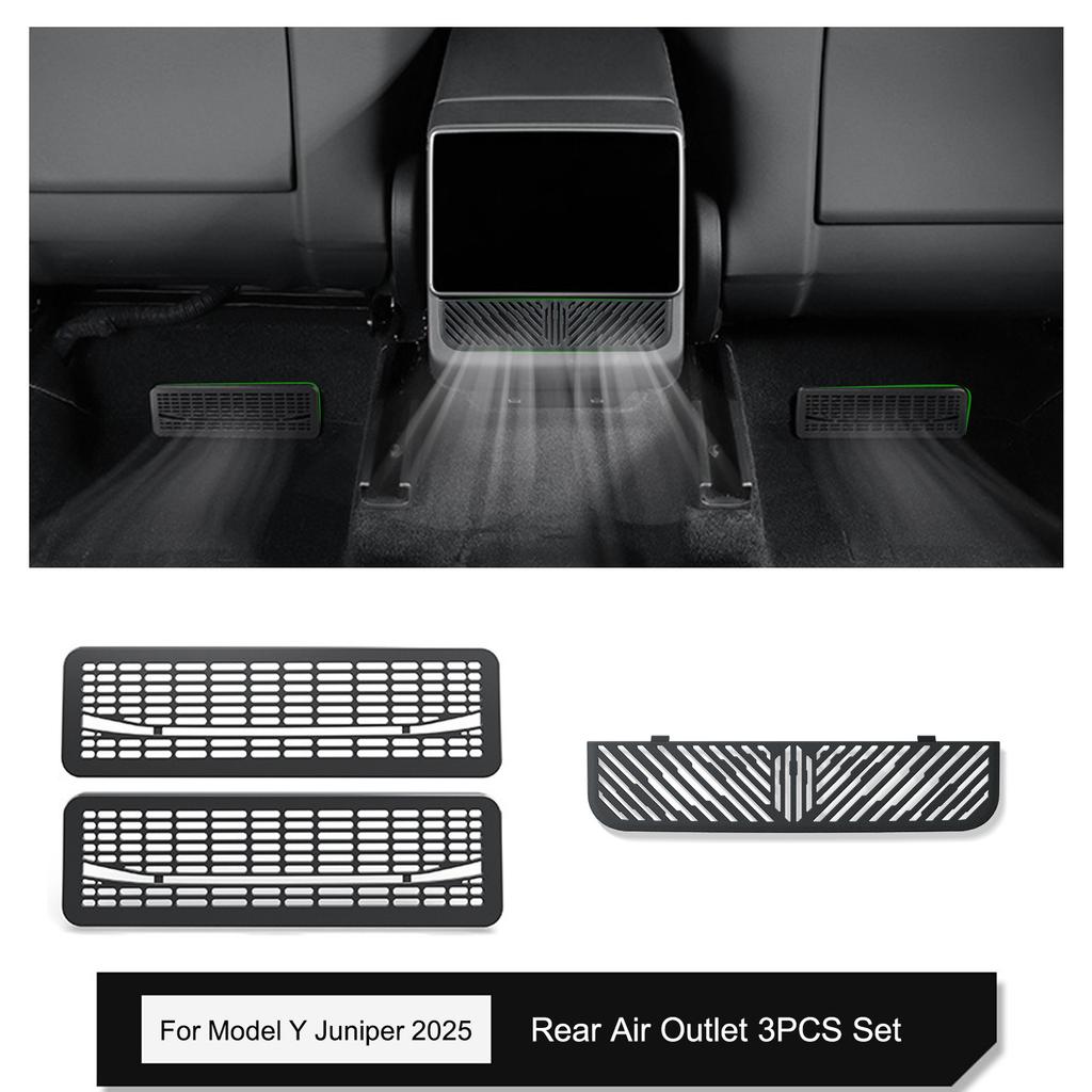 For Tesla Model Y Juniper Under Seat Air Outlet Protective Cover Anti-clogging ABS Rear Center Air Outlet Covers Plug in tall