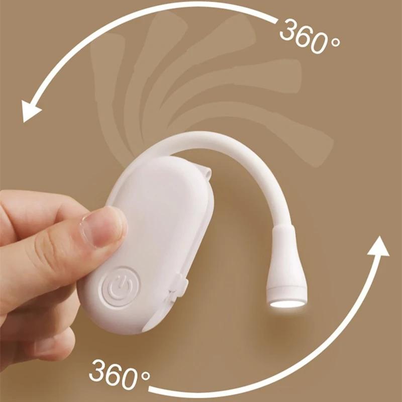 Мини-лампочки для чтения, портативные клипсы, ночники, USB-зарядка, светодиодные диммируемые, для защиты глаз в спальне, клипсы, светодиодные лампы для книг с поворотом на 360°