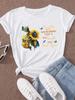 (Asian Size) Clothing Casual Tshirt Watercolor Flower Style Trend Women Short Sleeve Fashion Print Lady Tee Top Female Graphic T-shirts