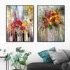 Красочные цветы, постеры и принты, абстрактная картина на холсте, скандинавские растения, настенные художественные картины для гостиной, современный домашний декор