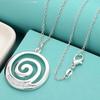 925 Sterling Silver Swirl 16-30 Inch Pendant Necklace for Women Fashion Wedding Engagement Gift Jewelry
