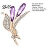 Ear of Wheat Brooch with Rhinestone, Faux Purple Crystal Vintage Badge Lapel Pin, Dainty Jewelry for Coats Sweaters Scarves Decorative
