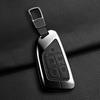 Zinc Alloy + Leather 5 Buttons Car Key Case Cover Fob Holder Shell For Cadillac CT4 CT5 CT4-V C8 Corvette   Escalade