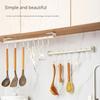 Hole-free Hook White Simple Multifunctional Stainless Steel Wall Shelves Storage Utensils Holder Kitchen Accessories Organizer